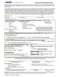 makati medical center screening form.